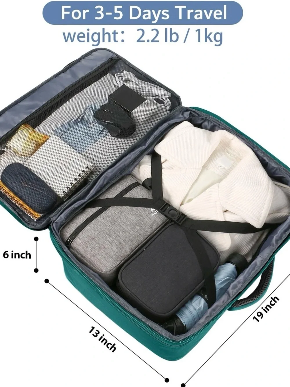 MATEIN Travel Backpack for Men Women, Carry on X-Large, Peacock Blue